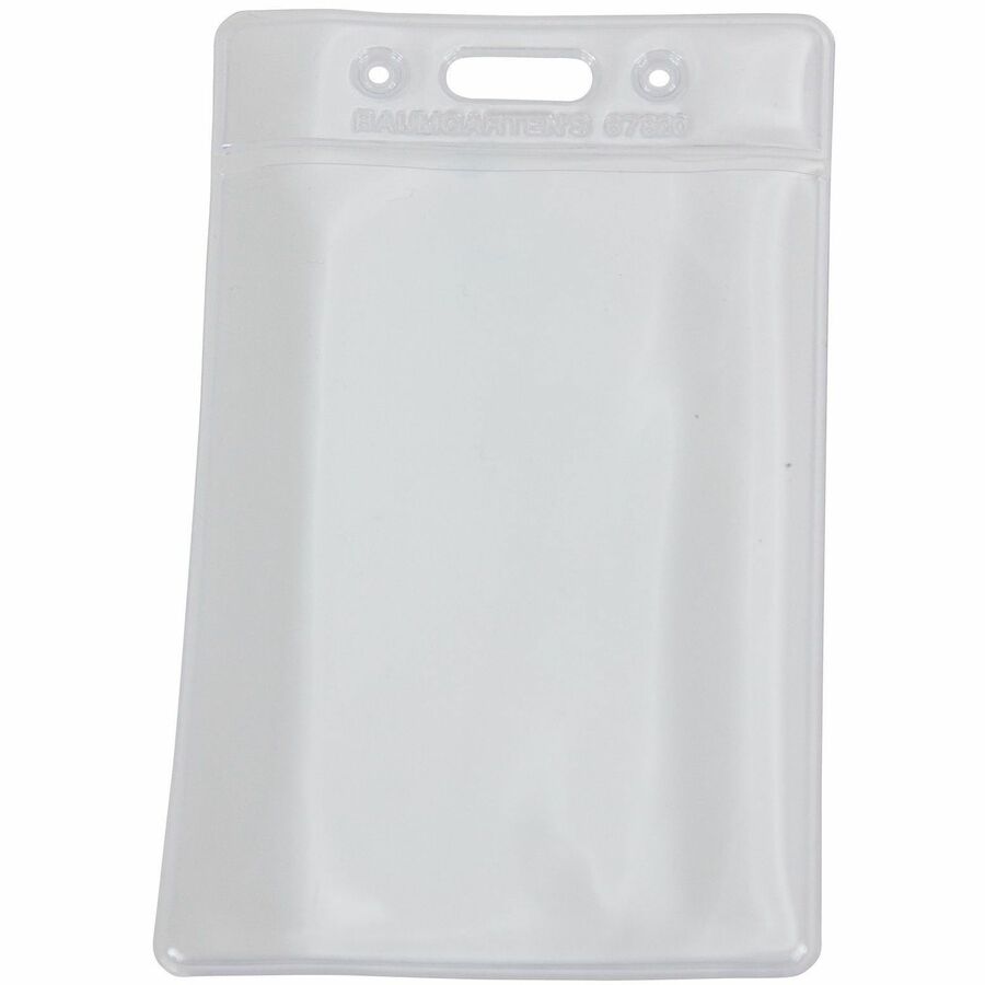 SICURIX Badge Holder - Horizontal - 3.5" Height x 2.5" Width - Vinyl - Clear - 50 / Pack