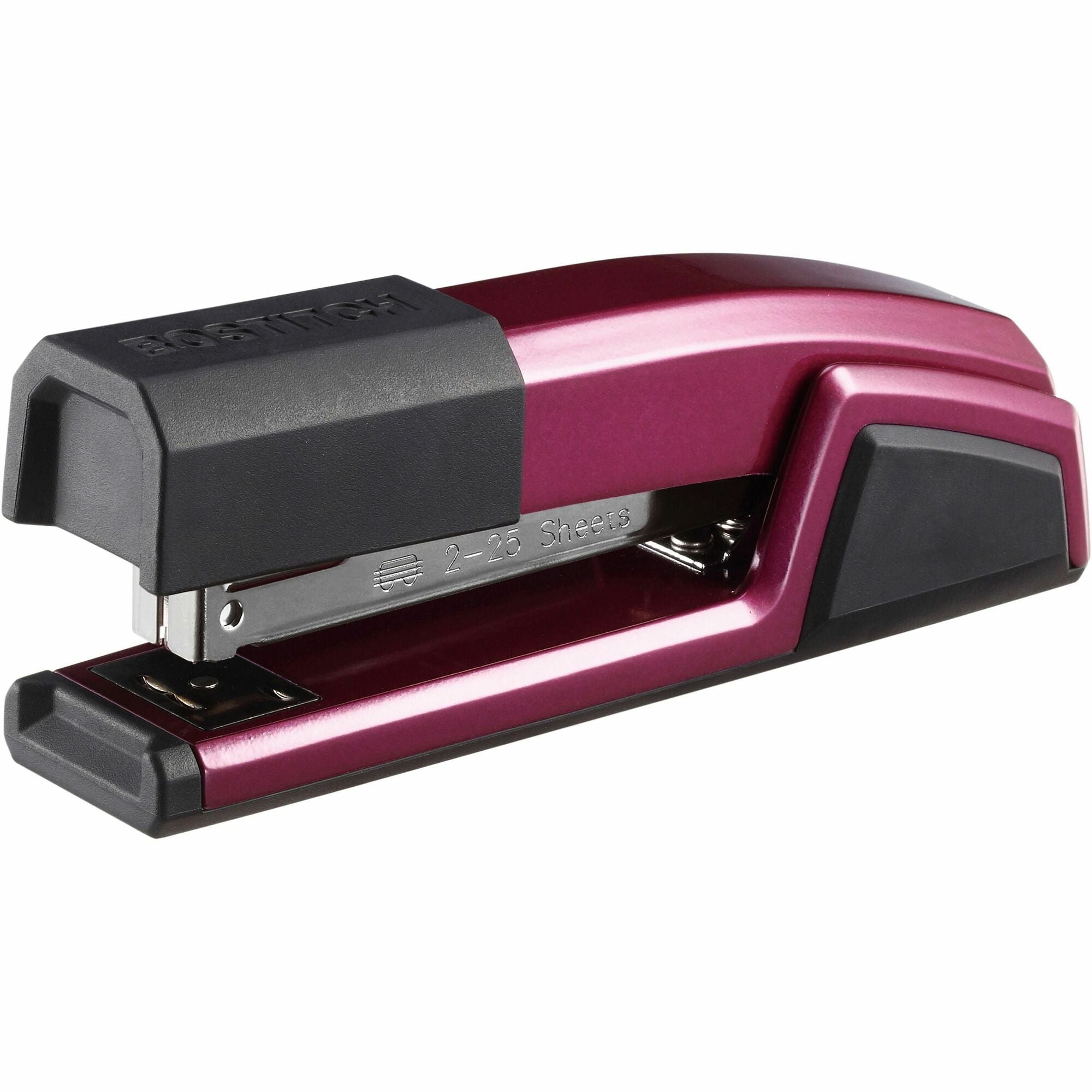 Bostitch Epic Antimicrobial Office Stapler - Staples Upto 25 Sheet - Holds Upto 210 Staple - Full Strip - Magenta - Rubber, Rubber, Metal - 1 Each