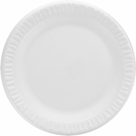 Dart Concorde 9" Nonlaminated Foam Plates - Disposable - 9" Diameter - White - Foam Body - Round - 125/Bag - 4 / Carton