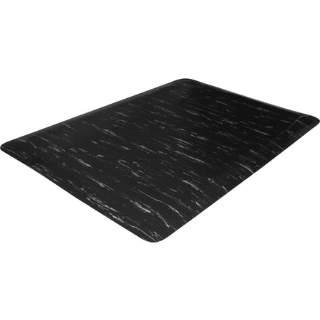 Genuine Joe Marble Top Anti-fatigue Mats - Office, Airport, Bank, Copier, Teller Station, Service Counter, Assembly Line, Industry - 24" Width x 36" Depth x 0.500" Thickness - High Density Foam (HDF) - Black Marble - 1 Each