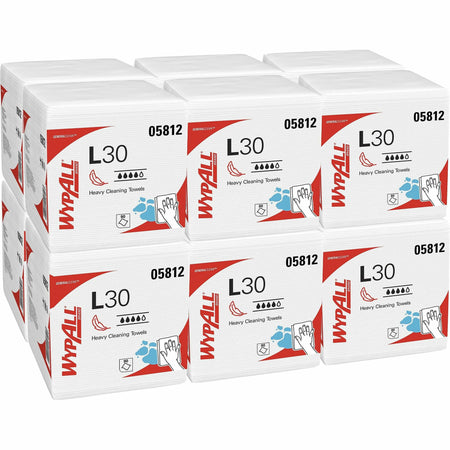 Wypall GeneralClean L30 Heavy Duty Cleaning Towels - WhitePack - 90/Pack - 12 / Carton