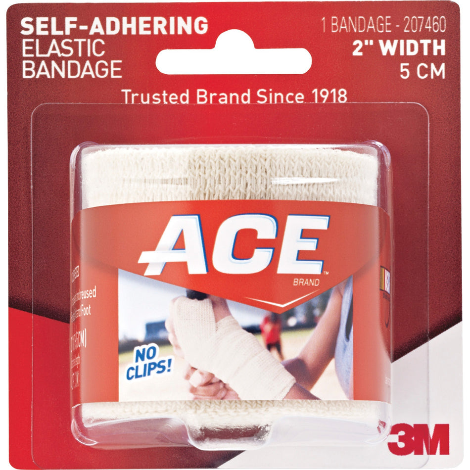 Ace Self-adhering Square Elastic Bandage - 2" Width - Tan - 1 Each