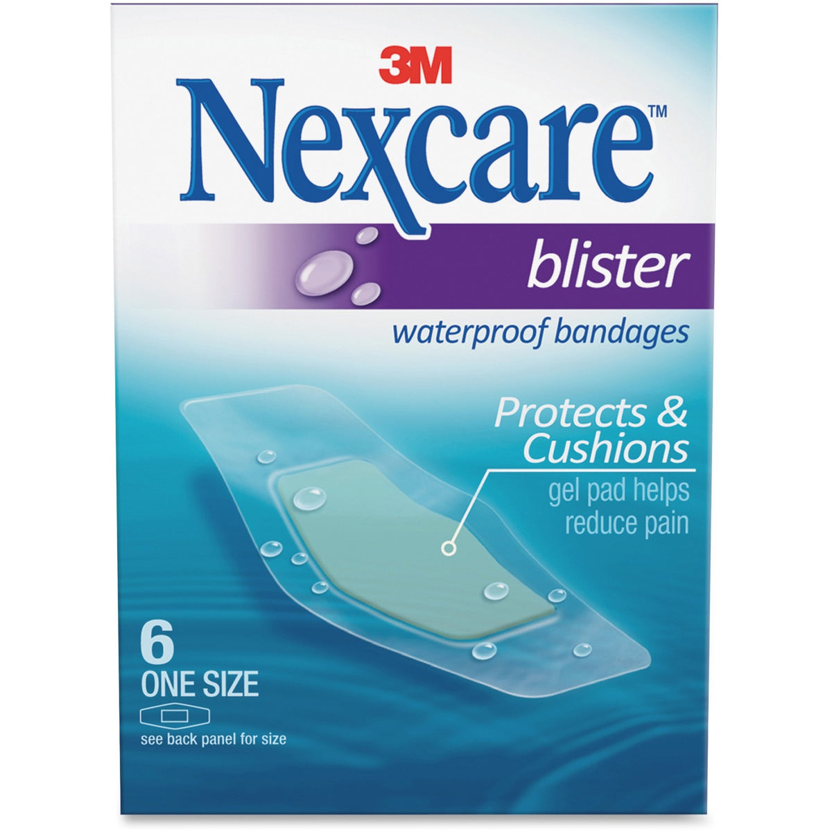 Nexcare Blister Waterproof Bandages - 1 Size - 1.06" Width x 2.25" Length - Clear - 6 / Box
