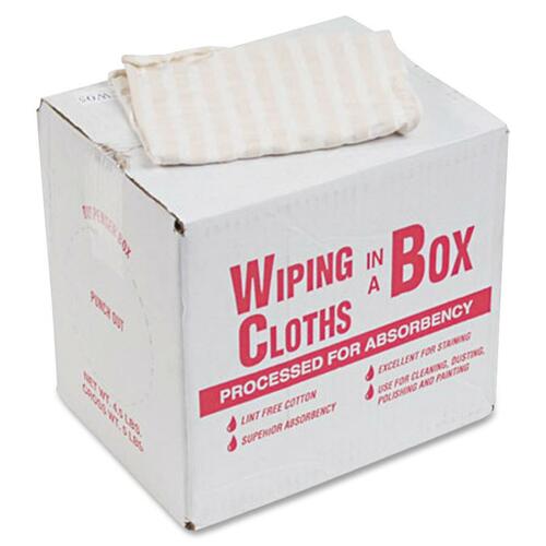 Office Snax Multipurpose Cotton Wiping Cloths - For Multipurpose - Lint-free, Absorbent, Washable, Reusable - White, Red - 1 Box