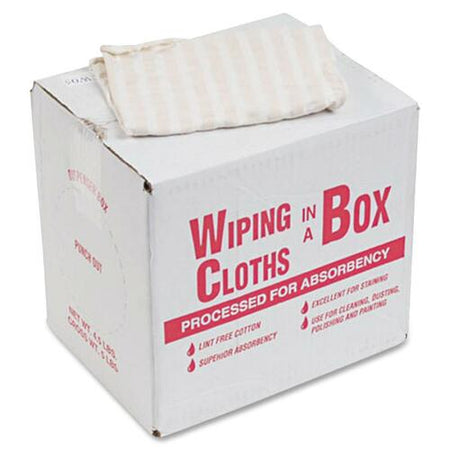 Office Snax Multipurpose Cotton Wiping Cloths - For Multipurpose - Lint-free, Absorbent, Washable, Reusable - White, Red - 1 Box