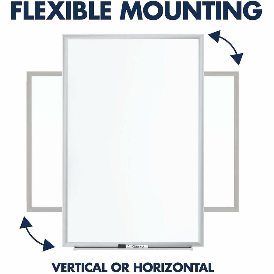 Quartet Classic Magnetic Whiteboard - 24" (2 ft) Width x 18" (1.5 ft) Height - White Painted Steel Surface - Silver Aluminum Frame - Horizontal/Vertical - Magnetic - 1 Each