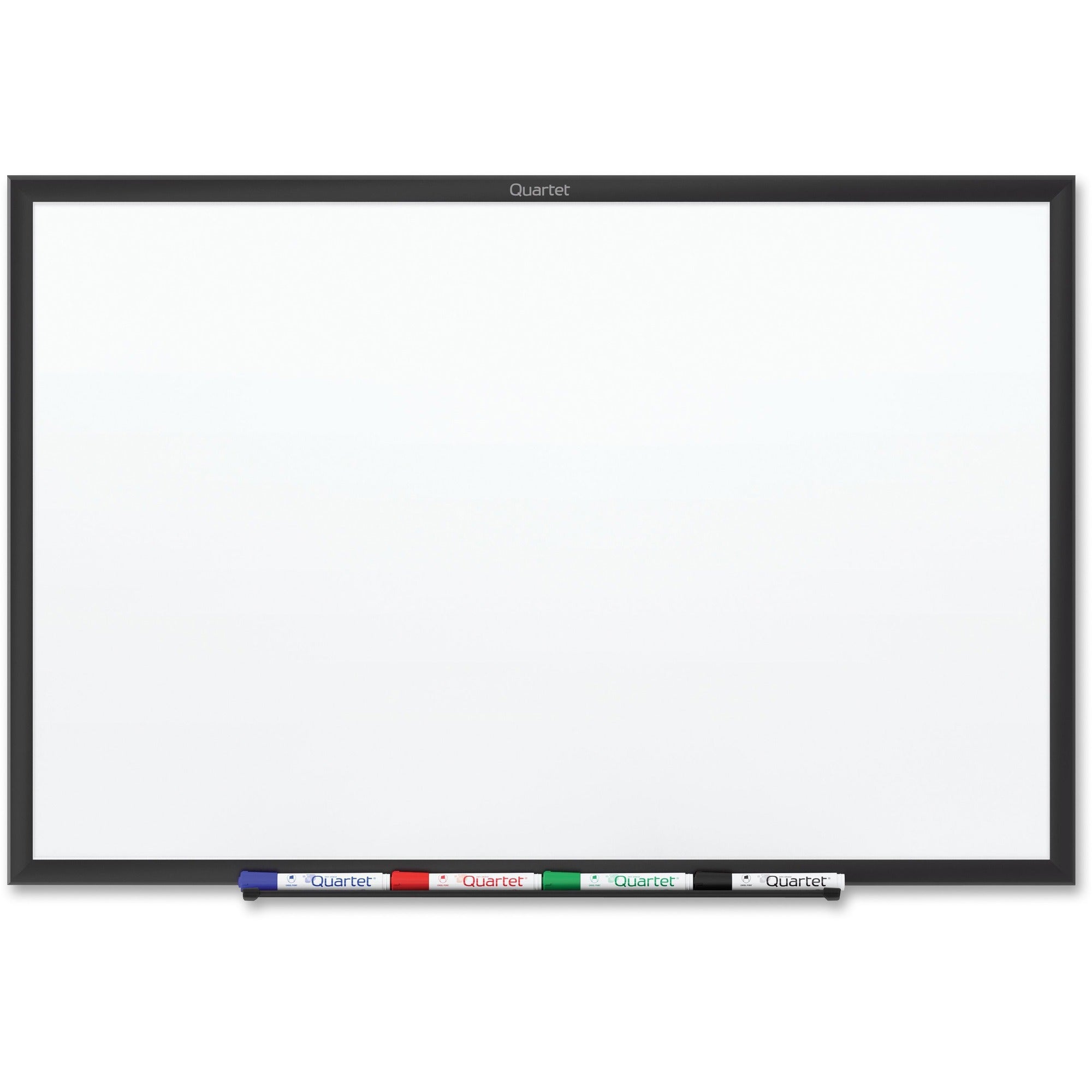 Quartet Classic Magnetic Whiteboard - 36" (3 ft) Width x 24" (2 ft) Height - White Painted Steel Surface - Black Aluminum Frame - Horizontal/Vertical - Magnetic - 1 Each