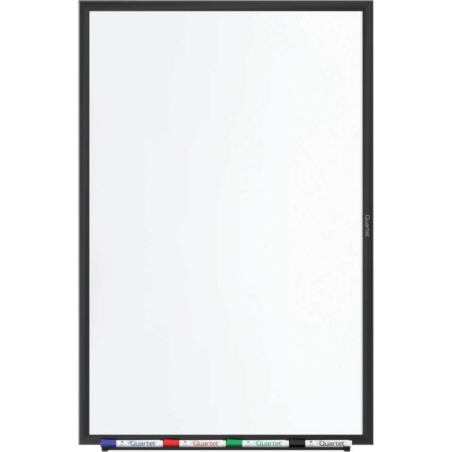 Quartet Classic Magnetic Whiteboard - 36" (3 ft) Width x 24" (2 ft) Height - White Painted Steel Surface - Black Aluminum Frame - Horizontal/Vertical - Magnetic - 1 Each