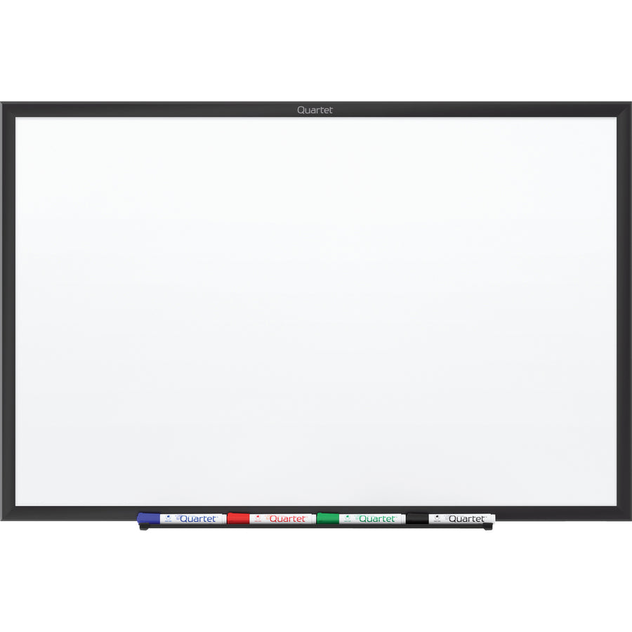 Quartet Classic Magnetic Whiteboard - 48" (4 ft) Width x 36" (3 ft) Height - White Painted Steel Surface - Black Aluminum Frame - Horizontal/Vertical - Magnetic - 1 Each