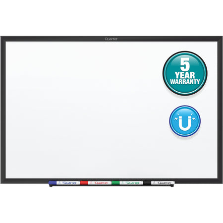 Quartet Classic Magnetic Whiteboard - 60" (5 ft) Width x 36" (3 ft) Height - White Painted Steel Surface - Black Aluminum Frame - Horizontal/Vertical - Magnetic - 1 Each
