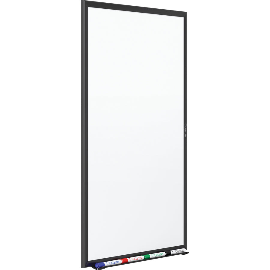 Quartet Classic Magnetic Whiteboard - 72" (6 ft) Width x 48" (4 ft) Height - White Painted Steel Surface - Black Aluminum Frame - Horizontal/Vertical - Magnetic - 1 Each - TAA Compliant