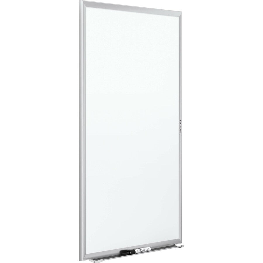 Quartet Classic Magnetic Whiteboard - 96" (8 ft) Width x 48" (4 ft) Height - White Painted Steel Surface - Silver Aluminum Frame - Horizontal/Vertical - Magnetic - 1 Each - TAA Compliant