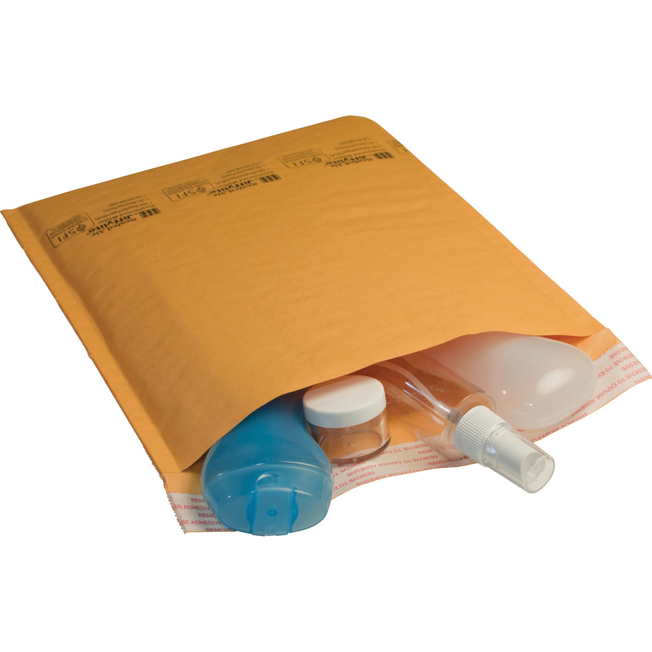 Sealed Air Jiffylite Bubble Cushioned Mailers - Padded - #5 - 10 1/2" Width x 16" Length - Peel & Seal - Gold - Kraft - 80 / Carton