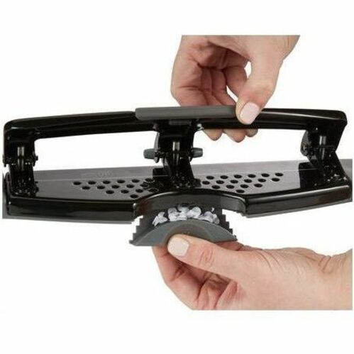 Swingline SmartTouch Low-Force 3-Hole Punch - 3 Punch Head(s) - 20 Sheet - 9/32" Punch Size - Metal - 4.5" Width x 12" Depth x 4.4" Height - Black, Gray