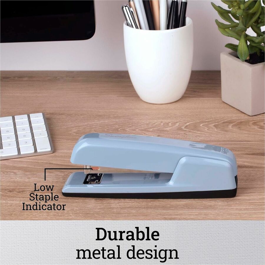 Swingline 747 Business Stapler - Staples Upto 25 Sheet of 20lb Paper - Holds Upto 210 Staple - Full Strip - Staple Size: 0.25" - Sky Blue - Metal, Die-cast - 1 Each