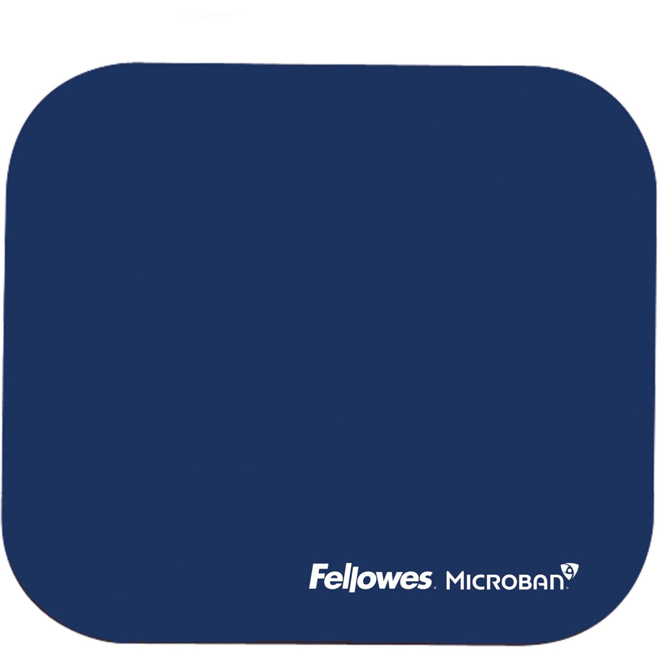 Fellowes Microban Mouse Pad - 8" Height x 9" Width x 0.13" Depth - Blue - Rubber - Wear Resistant, Tear Resistant, Skid Proof - 1 Each