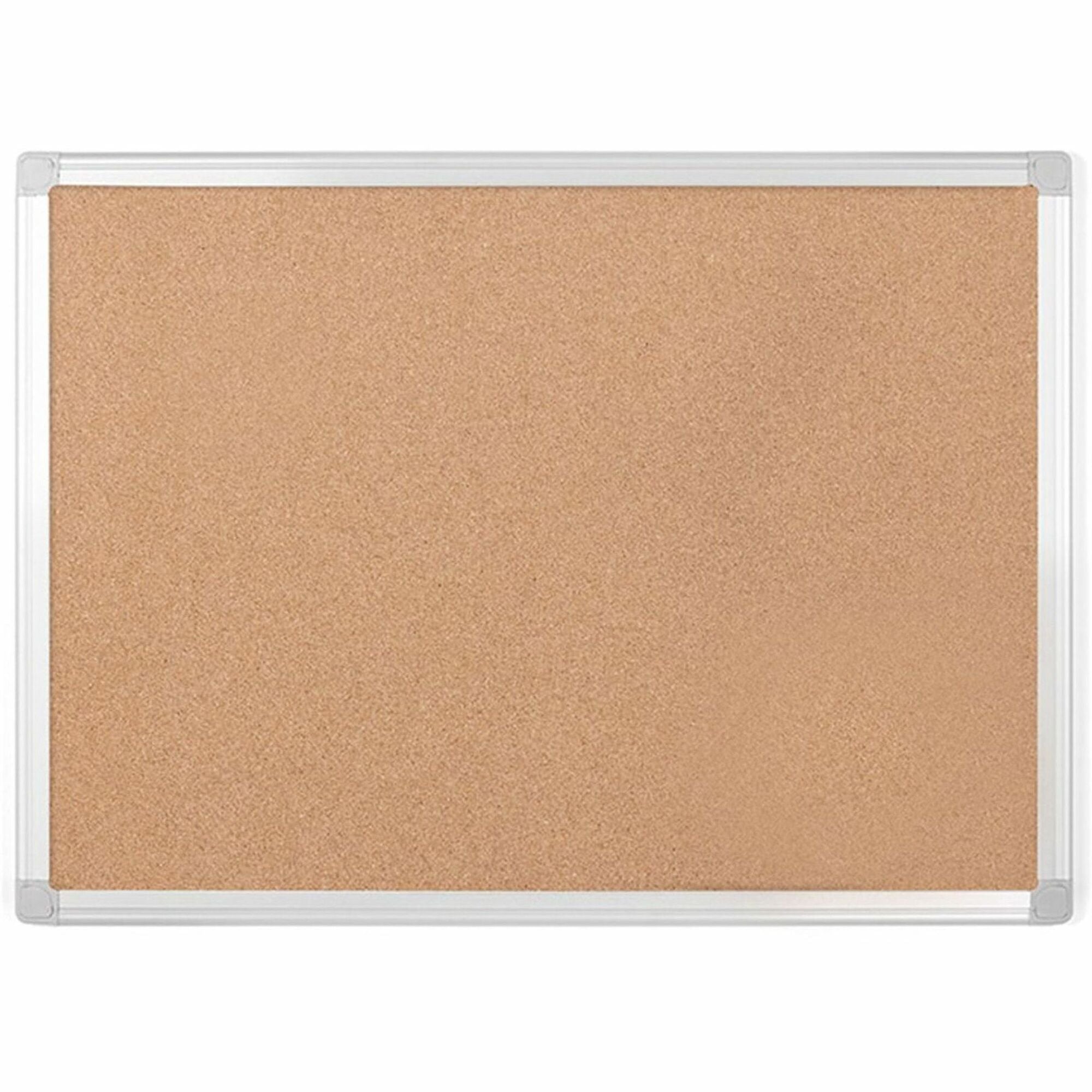 MasterVision Earth Series Recycled Cork Board - Eco-Friendly 17.72’’ x 23.62’’ - Silver Aluminum Frame - Bulletin Boards