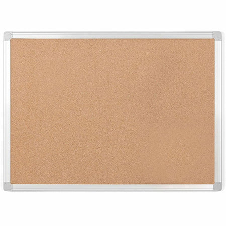 MasterVision Earth Series Recycled Cork Board - Eco-Friendly 17.72’’ x 23.62’’ - Silver Aluminum Frame - Bulletin Boards