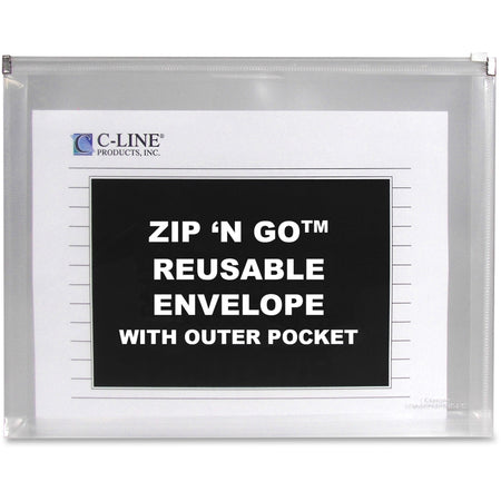 C-Line Zip 'N Go Letter Expanding File - 8 1/2" x 11" - 200 Sheets Capacity - Exterior Pocket(s) - Clear - Zipper Closure, Reusable, Archival-safe, Heavyweight - 3 / Pack