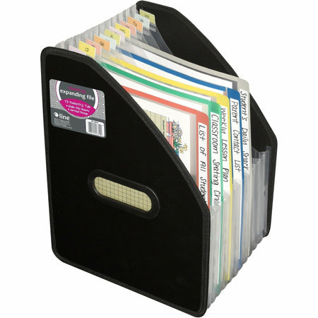 C-Line Letter Expanding File - 8 1/2" x 11" - 750 Sheets Capacity - 13 Pocket(s) - 12 Divider(s) - Black - Archival-safe, Tab Divider - 1 Each