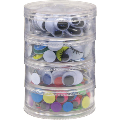Creativity Street Wiggle Eyes Storage Jar - 400 Pieces - Assorted Colors - Wiggly Eyes/Craft
