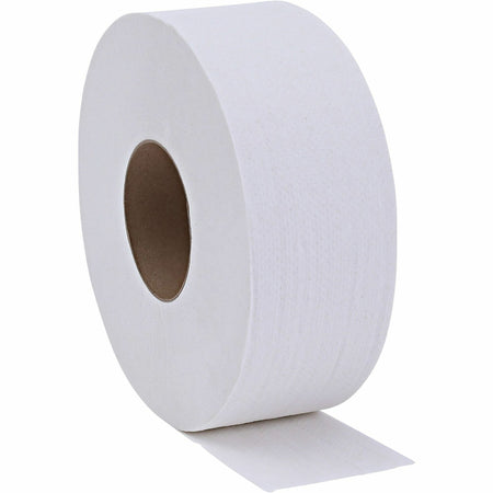 Genuine Joe 2-ply Jumbo Roll Dispenser Bath Tissue - 2 Ply - 3.30" Width x 650 ft Length - 3.30" Core - White - 12 / Carton