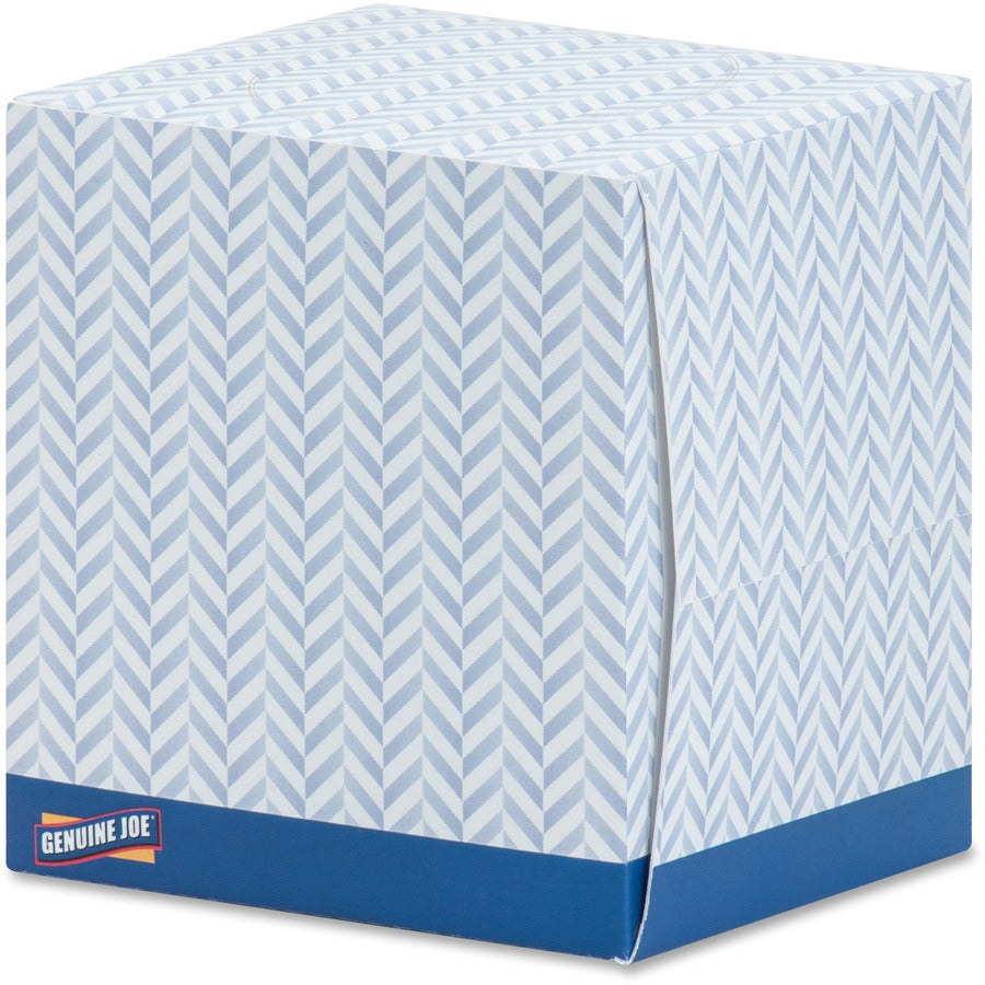 Genuine Joe Cube Box Facial Tissue - Left