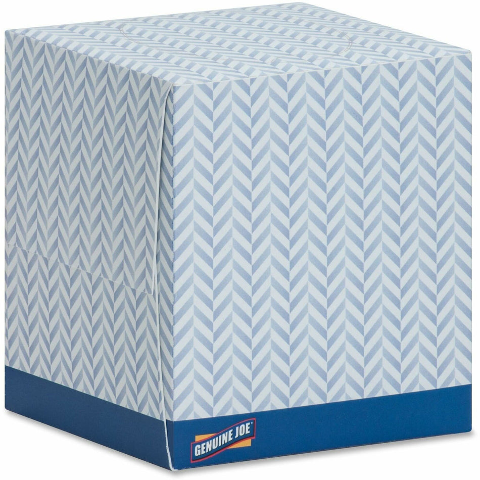 Genuine Joe Cube Box Facial Tissue - 2 Ply - Interfolded - White - 85/Box - 36 / Carton