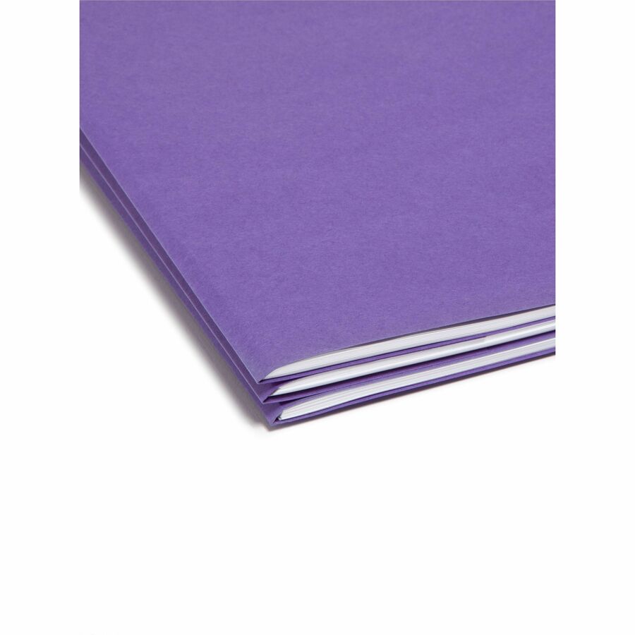 Smead SuperTab 1/3 Tab Cut Letter Recycled Top Tab File Folder - 8 1/2" x 11" - 3/4" Expansion - Top Tab Location - Assorted Tab Position - 2 Divider(s) - 11 pt. - 1 Plys - Teal, Purple, Navy - 10% Recycled - 3 / Pack