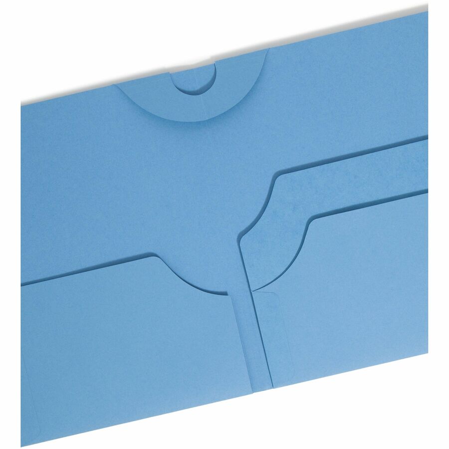 Smead SuperTab 1/3 Tab Cut Letter Recycled Top Tab File Folder - 8 1/2" x 11" - 3 Internal Pocket(s) - 11 pt. - 1 Plys - Blue, Red, Green, Yellow - Flap - 10% Recycled - 12 / Pack