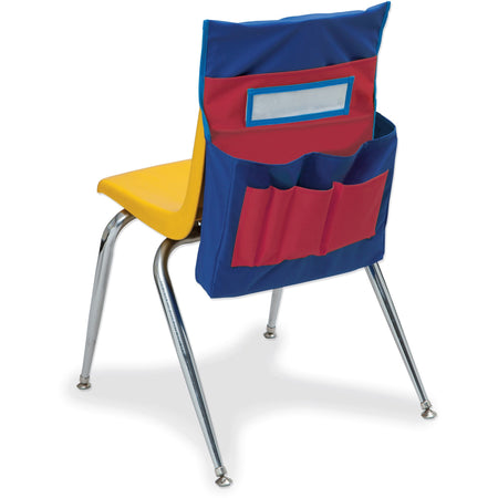 Pacon Chair Storage Pocket Chart - 6 Pocket(s) - 18.50" Height x 14.50" Width x 2.50" Depth - Blue, Red - Polyester - 1 Each