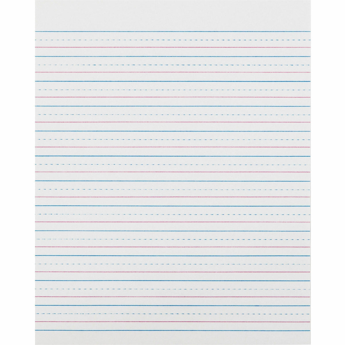 Zaner-Bloser Pacon Broken Midline Sulphite Paper - 500 Sheets - 0.50" Ruled - 8" x 10 1/2" Sheet Size - White Paper - 500 / Ream