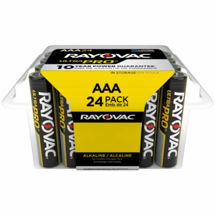 Rayovac Ultra Pro Alkaline AAA Batteries - 24-Pack Storage for Multipurpose - & Battery Chargers
