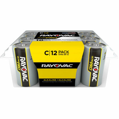 Rayovac Ultra Pro Alkaline C Batteries - 1.5V DC - 12 Pack - & Battery Chargers