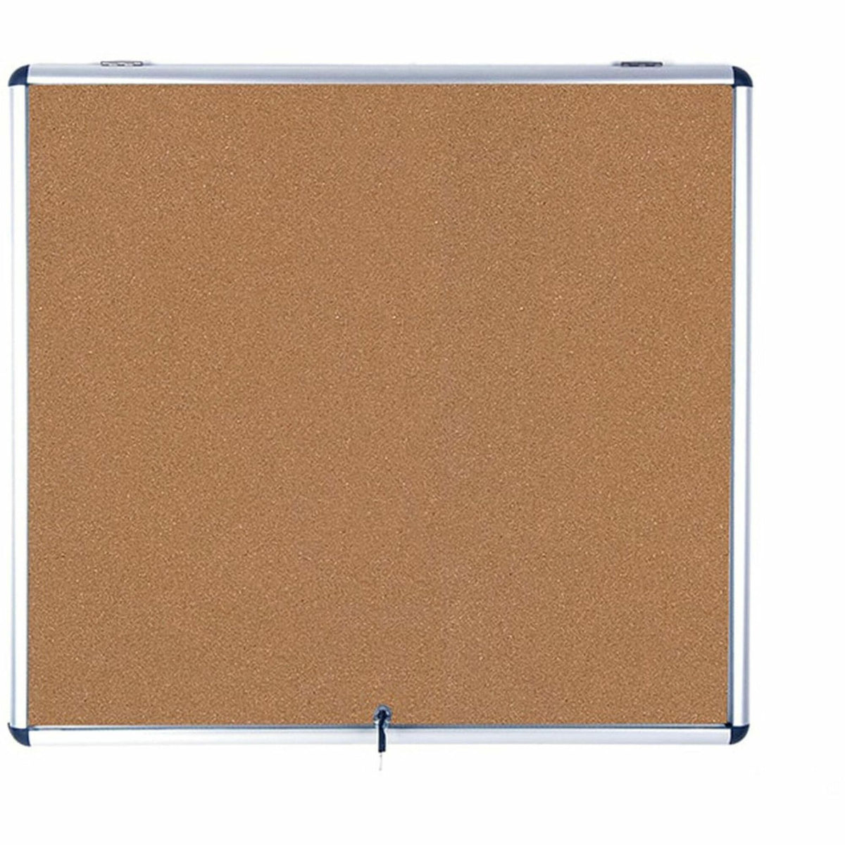 MasterVision SlimLine Enclore Top Hinged Cork Indoor Glaze Case - 35.55" Board Height x 42.99" Board Width - Cork Surface - Lock, Self-healing, Lightweight - Aluminum Frame - 37.5" Height x 45" Width x 1.4" Depth - 1 Each