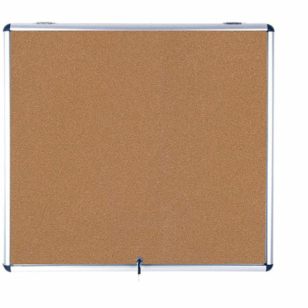 MasterVision SlimLine Enclore Top Hinged Cork Indoor Glaze Case - 35.55" Board Height x 42.99" Board Width - Cork Surface - Lock, Self-healing, Lightweight - Aluminum Frame - 37.5" Height x 45" Width x 1.4" Depth - 1 Each