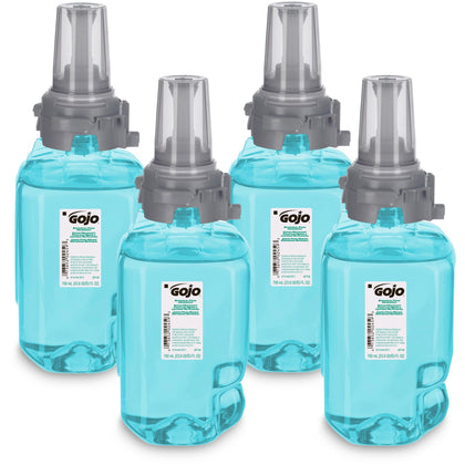 Gojo® ADX-7 Dispenser Refill Botanical Foam Soap - Botanical Scent - 23.67 fl oz - Pump Bottle Dispenser - Skin, Hand - Moisturizing - Emerald Green - Rich Lather, Bio-based - 4 / Carton