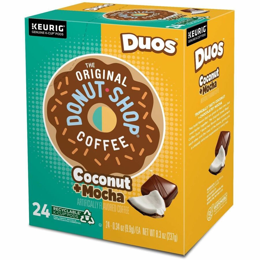 The Original Donut Shop® K-Cup, Pod Coffee - Compatible with Keurig Brewer - Regular - Medium - K-Cup, Pod - Coconut Mocha - Kosher - 24 / Pack