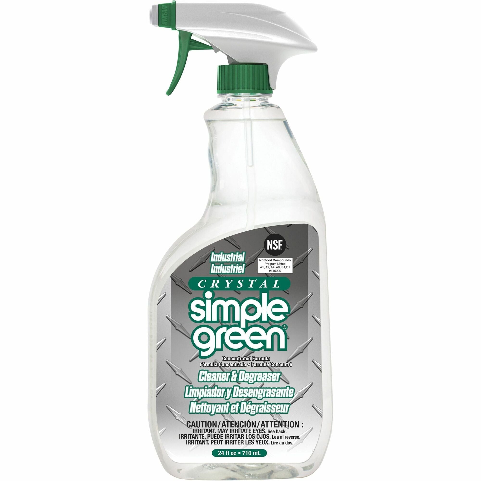 Simple Green Crystal Industrial Cleaner/Degreaser - For Multipurpose - Concentrate - Spray - 24 fl oz (0.8 quart) - Non-flammable, Color-free, Fragrance-free - Clear - 12 / Carton