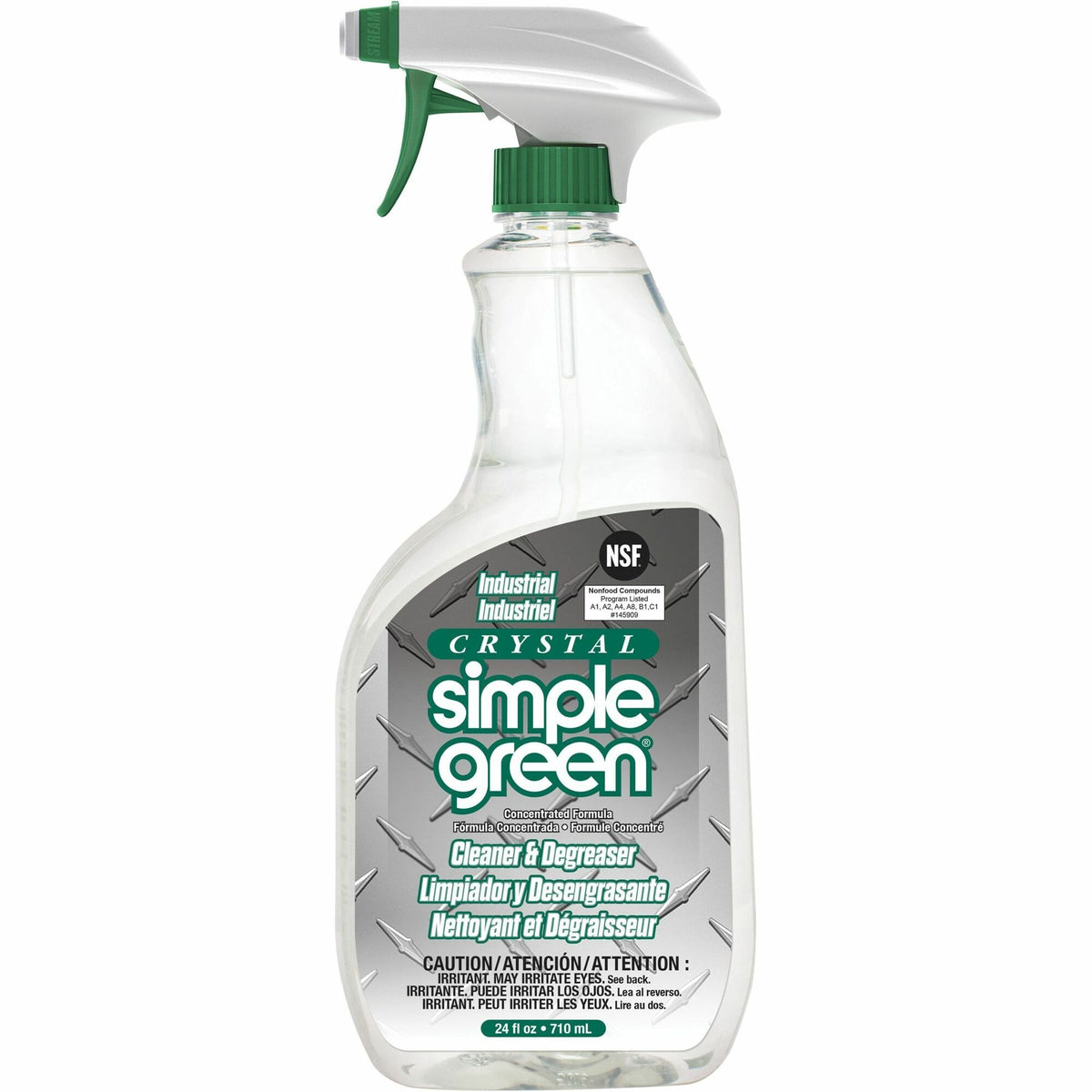 Simple Green Crystal Industrial Cleaner/Degreaser - For Multipurpose - Concentrate - Spray - 24 fl oz (0.8 quart) - Non-flammable, Color-free, Fragrance-free - Clear - 12 / Carton