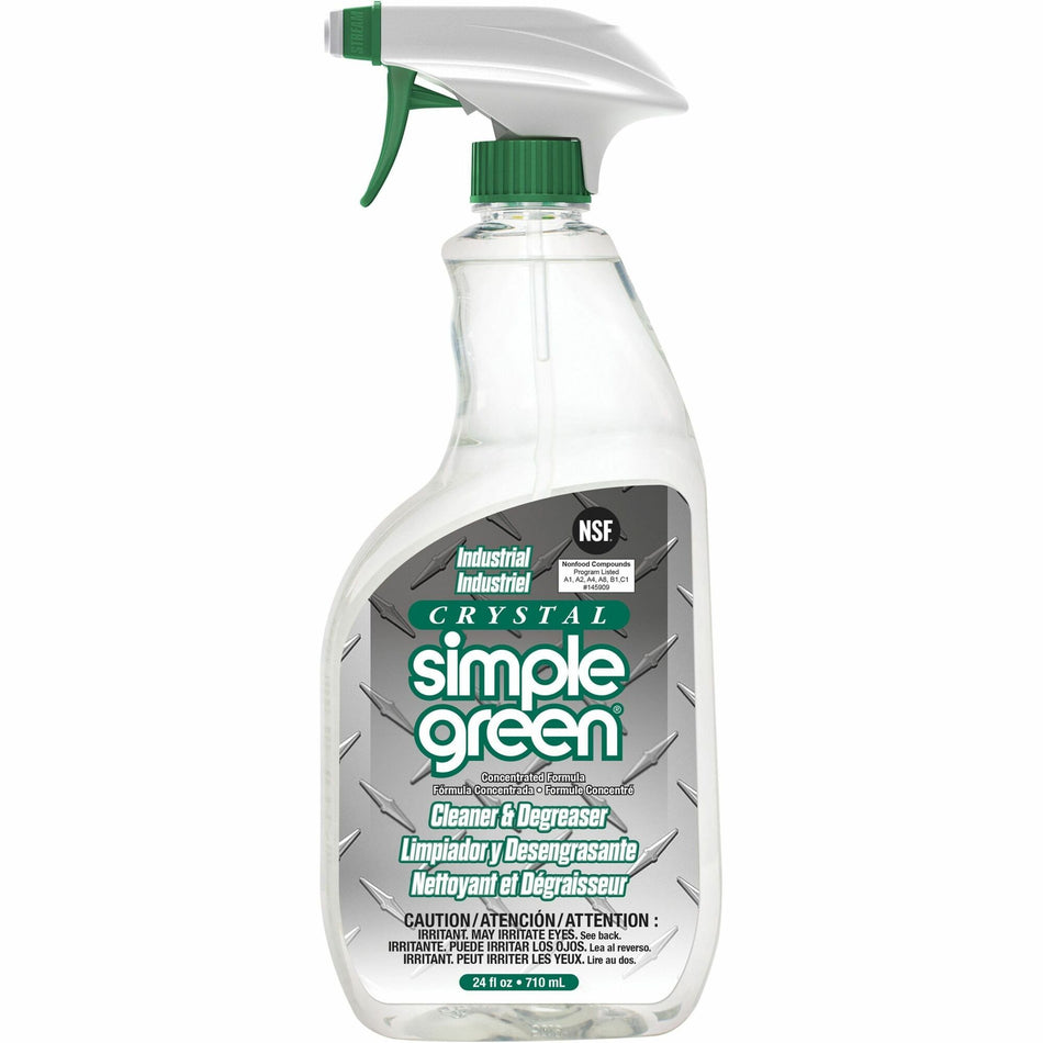 Simple Green Crystal Industrial Cleaner/Degreaser - For Multipurpose - Concentrate - Spray - 24 fl oz (0.8 quart) - Non-flammable, Color-free, Fragrance-free - Clear - 12 / Carton