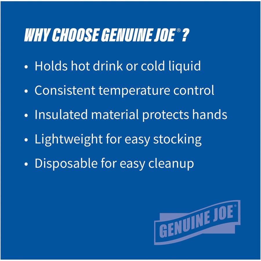 Genuine Joe 24 oz Foam Cups - 24 fl oz - White - Styrofoam - Hot Drink, Cold Drink - 300 / Carton