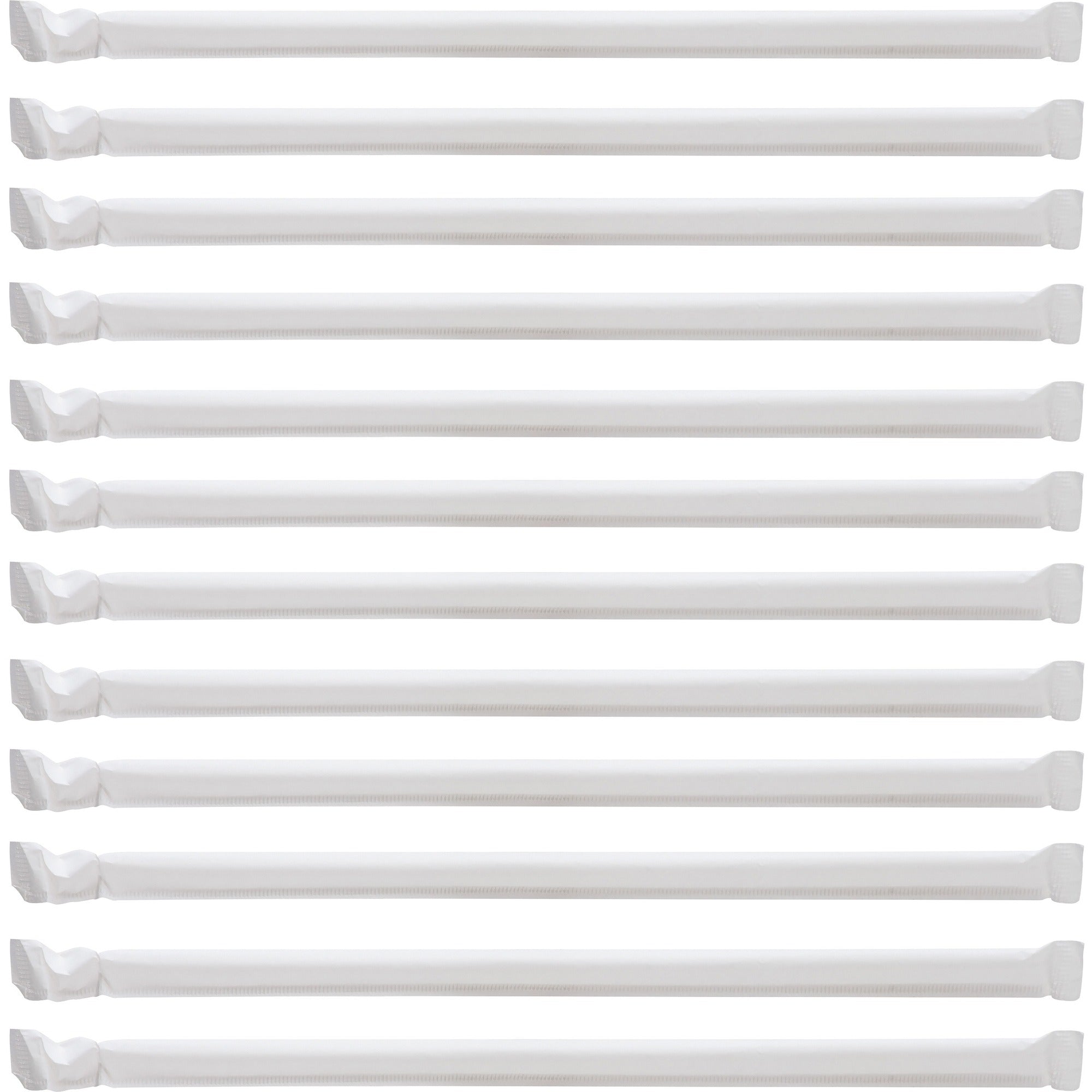 Genuine Joe Jumbo Translucent Straight Straws - 7.8" Length - Clear - 500/Box - 12 / Carton