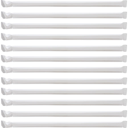 Genuine Joe Jumbo Translucent Straight Straws - 7.8" Length - Clear - 500/Box - 12 / Carton