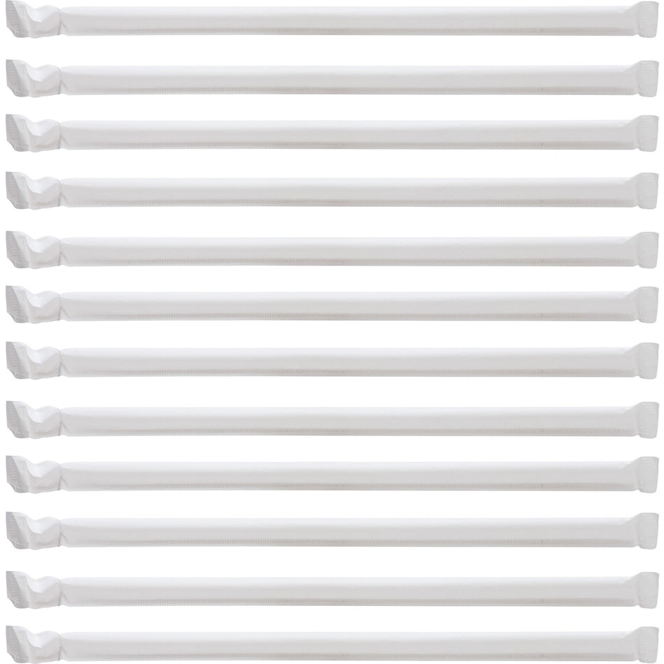 Genuine Joe Jumbo Translucent Straight Straws - 7.8" Length - Clear - 500/Box - 12 / Carton