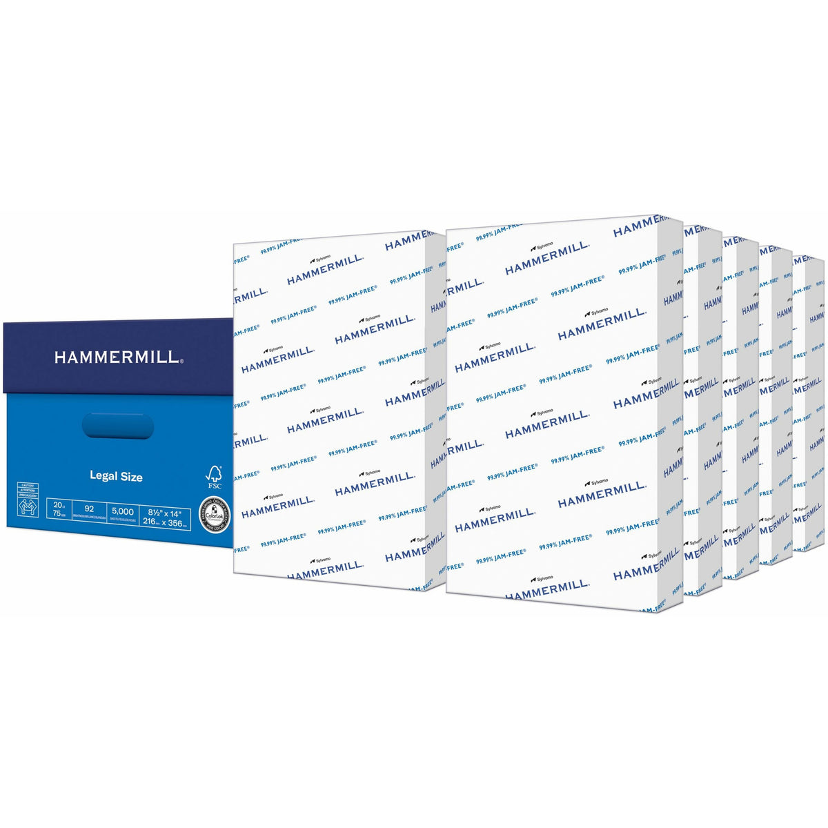 Hammermill Copy Plus Paper - White - 92 Brightness - Legal - 8 1/2" x 14" - 20 lb Basis Weight - Sustainable Forestry Initiative (SFI) - Acid-free, Quick Drying - White - 500 Sheets per Ream - 10 / Carton
