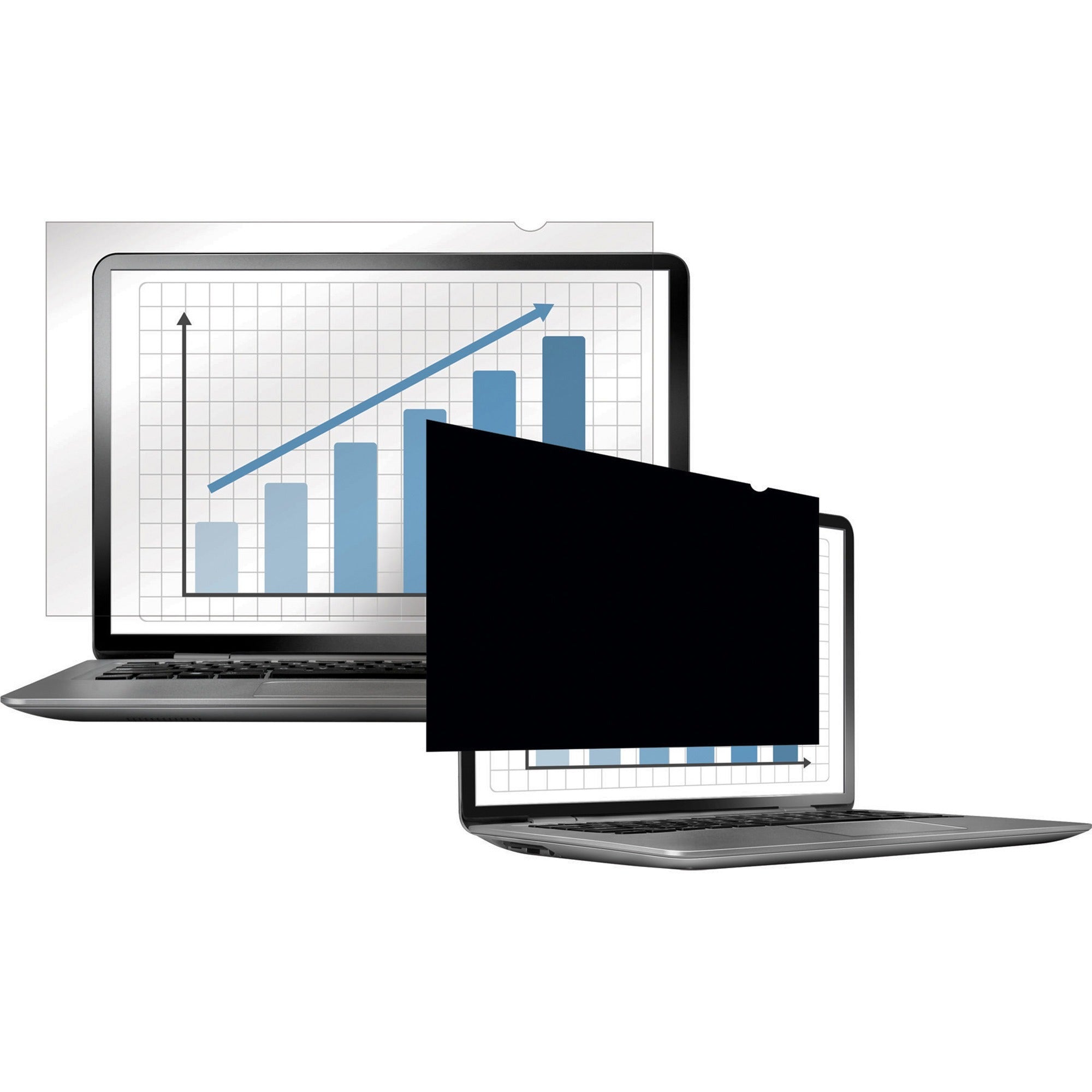 Fellowes PrivaScreen Blackout Privacy Filter Crystal Clear, Black - For 14" Widescreen LCD Notebook - 16:9 - Fingerprint Resistant, Scratch Resistant - Polyethylene - 1 Each - TAA Compliant
