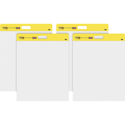 Post-it® Self-Stick Wall Pads: 20 Sheets 20’’ x 23’’ - White Paper - Repositionable - 2/Pack - Easel Pads