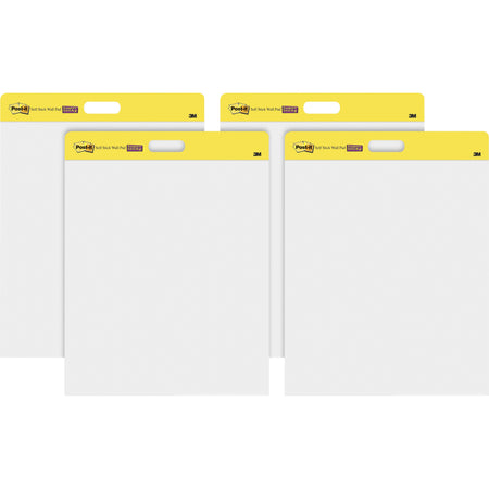 Post-it®  Self-Stick Wall Pads - 20 Sheets - Plain - Stapled - 18.50 lb Basis Weight - 20" x 23" Sheet Size - White Paper - Cardboard Cover - Self-adhesive, Repositionable, Bleed Resistant - 2/Pack - 2 / Carton