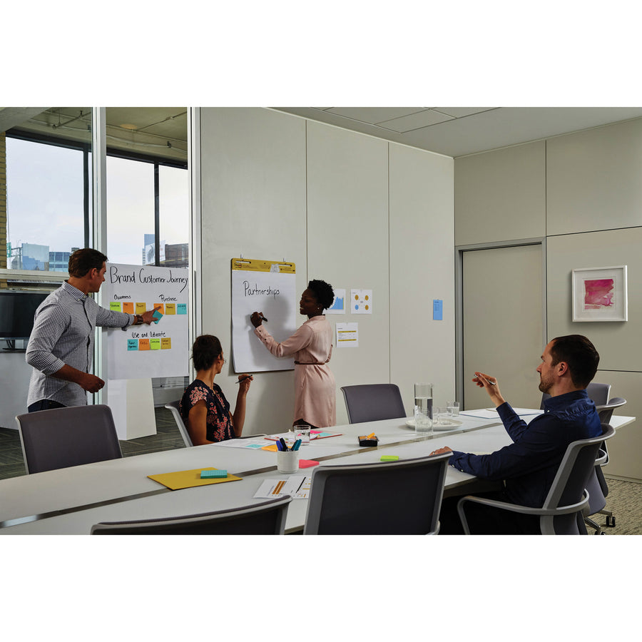 Post-it®  Self-Stick Wall Pads - 20 Sheets - Plain - Stapled - 18.50 lb Basis Weight - 20" x 23" Sheet Size - White Paper - Cardboard Cover - Self-adhesive, Repositionable, Bleed Resistant - 2/Pack - 2 / Carton